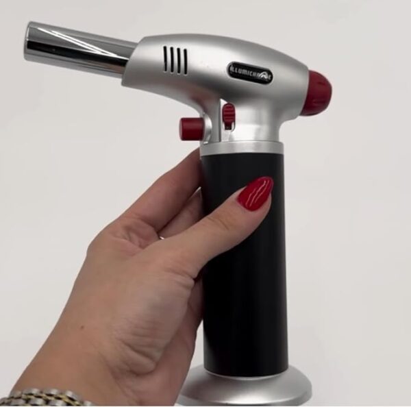Butane Torch for Cooking - Refillable Culinary Torch for Creme Brulee, Ideal Camping Essentials, Heat Gun Functionality - Butane Not Included - Black - Image 2