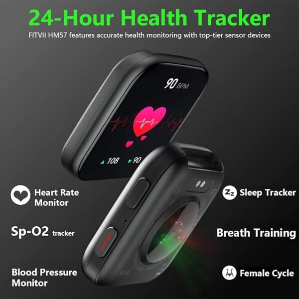FITVII Health & Fitness Tracker (Answer/Make Calls), Smart Watch with 24/7 Heart Rate and Blood Pressure, Sleep Tracking, Blood Oxygen Monitor, 120+ Sport Modes Activity Tracker for Women Men - Image 5