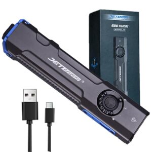 JETBeam E26 USB Rechargeable Flashlight,with Green Beam,UV Light and White LED Flashlight Combo Combo,1800 Lumens Portable Pocket Lights,Triple Sources for Outdoors Emergency Working(with Battery)