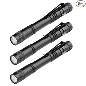 5.1" Mini Pocket Flashlight, Small LED Pen Light with Clip, 500 Lumen Torch White Light Powered by AAA Battery, Portable Versatile for Inspection Medical Repair Camping Outdoor Emergency