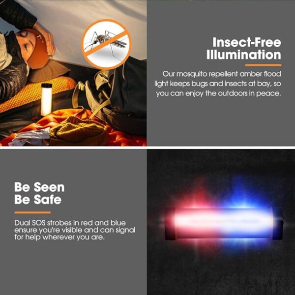 310LM LED Torch Light - Rechargeable Flashlight w/ 2500mAh Power Bank, 5 Lighting Modes & Magnetic Base, IP65 Waterproof Portable Spotlight Floodlight for Camping Hiking Backpacking Emergency - Image 6
