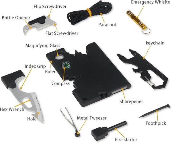 Multipurpose Survival Tool 19 in 1 Credit Card Multitool Gift For Men Dad Tactical Wallet Toolset Pocket Tool Set - Image 3