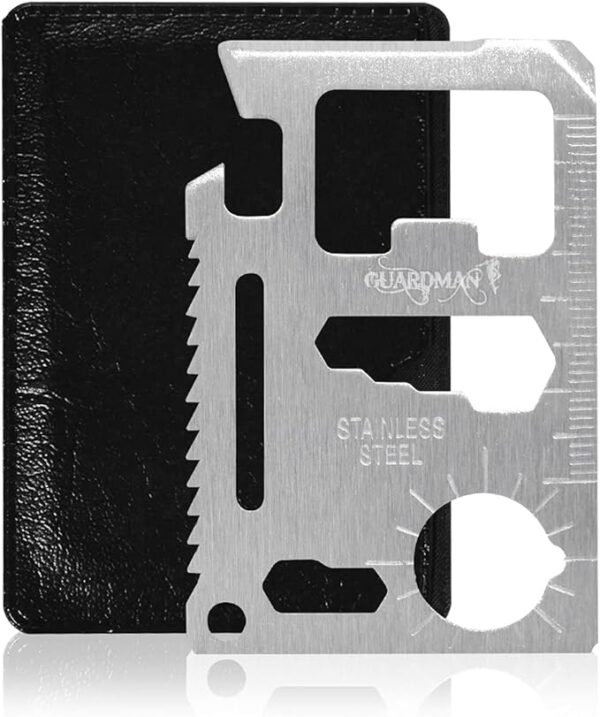 GUARDMAN 11-in-1 Survival Credit Card Multitool â Fathers Day Stocking Stuffer Christmas Gift - Multipurpose Tactical Wallet Tool With Bottle Opener, Survival Knife For Men Birthday Dad - Image 2