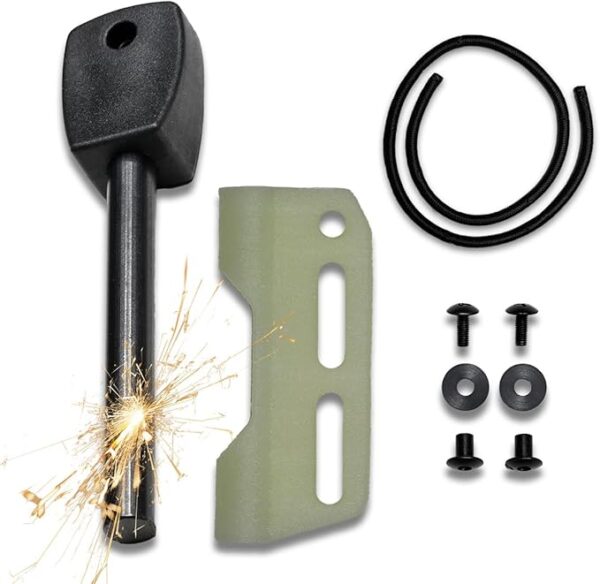 Fire Steel Holder for Kydex Sheath With Fire Starter Kit, Camping Essentials, Survival Kit, Outdoor, Bushcraft, Knife Sheath, Magnesium Flint Fire Starter - Image 2