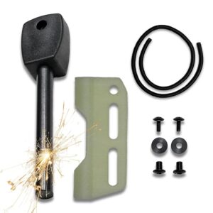 Fire Steel Holder for Kydex Sheath With Fire Starter Kit, Camping Essentials, Survival Kit, Outdoor, Bushcraft, Knife Sheath, Magnesium Flint Fire Starter