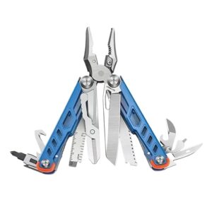 Multi Functional Stainless Steel Outdoor Emergency Knife Shear Combination Pointed Nose Camping Hiking Pliers(Blue)