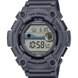 Casio WS1300H Series | Digital Watch | 100 Meter Water Resistance | LED Backlight | 1/100 SEC Stopwatch | Tide Graph | Coundtown Timer | LED Light | Multi Function Alarms | 10 Year Battery