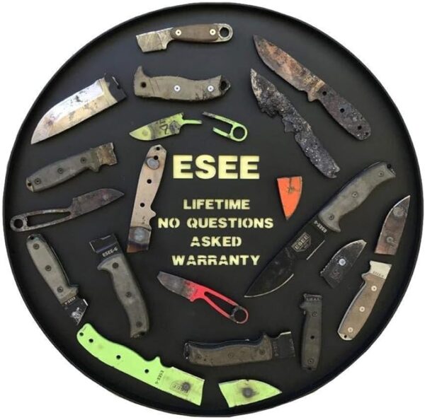 ESEE-6HM Fixed Blade Survival Knife, 1095 Carbon Steel, Round Modified Handle, Made in USA (Brown Leather Sheath (Right Hand)) - Image 5