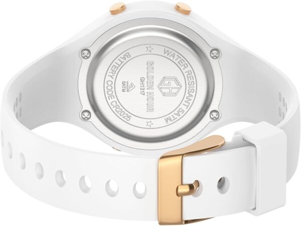 GOLDEN HOUR Waterproof Sport Women's Digital Chronograph Silicone Strap Watch - Image 6