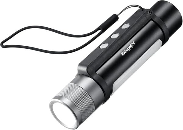 BougeRV FL01 Flashlight, Zoomable Camping Light, Adjustable Brightness Ambient Lighting, IPX4 Waterproof Side Light, Electric Outdoor Lamp for Outdoor, Emergency, Camping, Hiking, Power Outage - Image 2