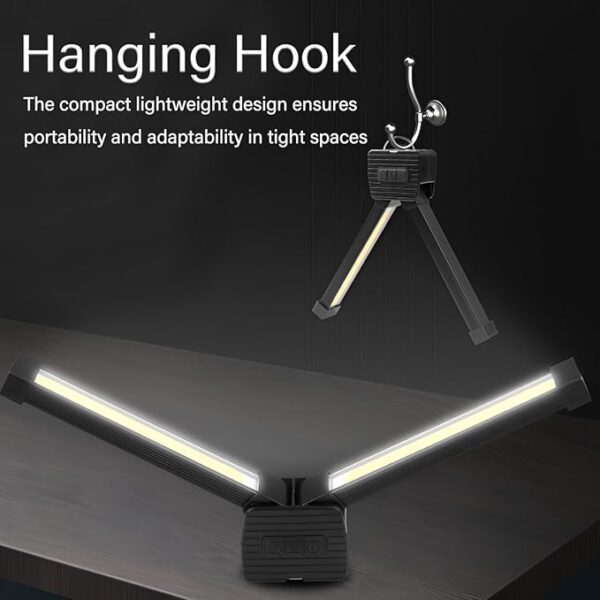 Portable LED Camping Light â Rechargeable Work Light with Magnet & Hanging Hook, for Gym Posing, Reading,Emergency Use, Magnet LED Flashlight & Power Bank (1PC) - Image 6