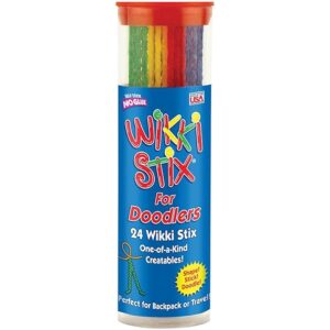 Wikki Stix for Doodlers - Kid's Travel Essential: Portable Creativity On-The-Go! Pack of 24 Wikki Stix in Neon and Primary Colors. Made in USA ! 3 & Up.