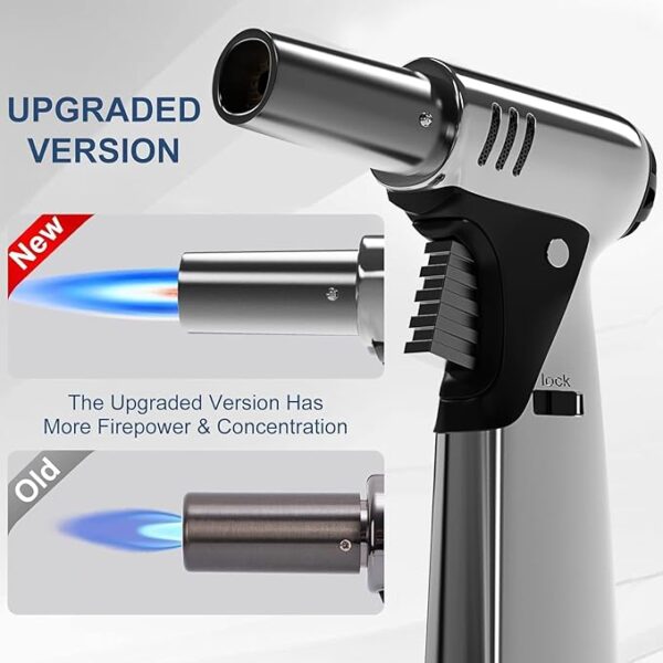 Butane Torch, Butane Refillable Kitchen Cooking Torch, Torch Lighter with Safety Lock And Adjustable Flame For BBQ, Baking, Brulee Creme, Crafts and Soldering(Butane Gas Not Included) - Image 5