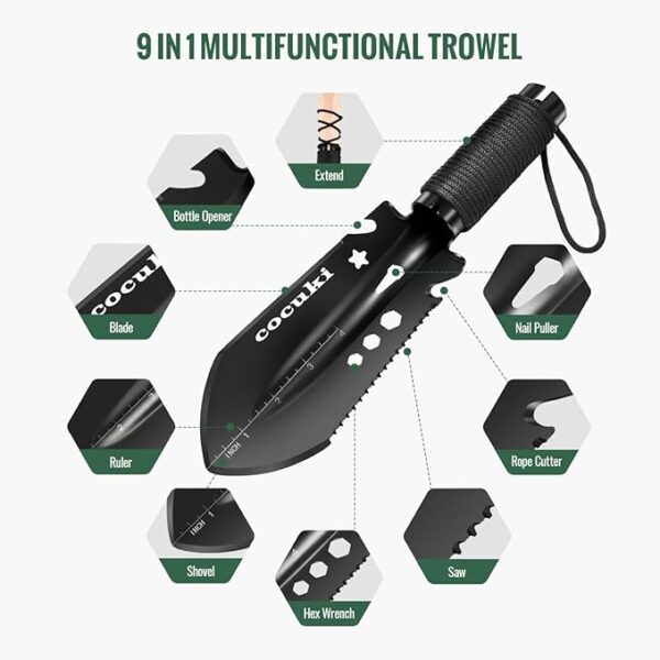 Backpacking Hiking Trowel, Garden Knife, Ultralight Small Camping Shovel, Multitool Compact Portable Small Shovel with Carrying Pouch,for Digging, Gardening, Outdoor Camping, Survival - Image 5