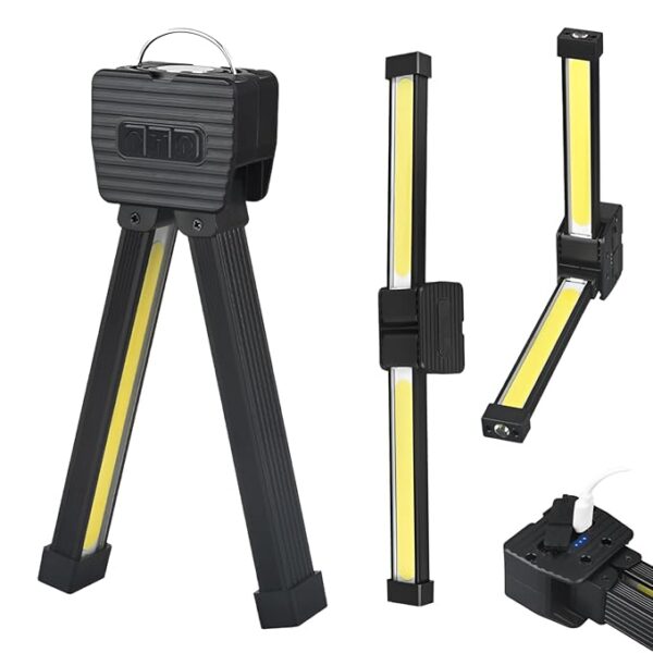 Portable LED Camping Light â Rechargeable Work Light with Magnet & Hanging Hook, for Gym Posing, Reading,Emergency Use, Magnet LED Flashlight & Power Bank (1PC)