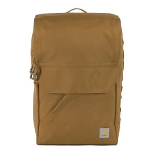 Carhartt 21L Top-Load Backpack, Durable Water Resistant Coated Canvas Base W/ 17" Laptop Sleeve, Brown, One Size