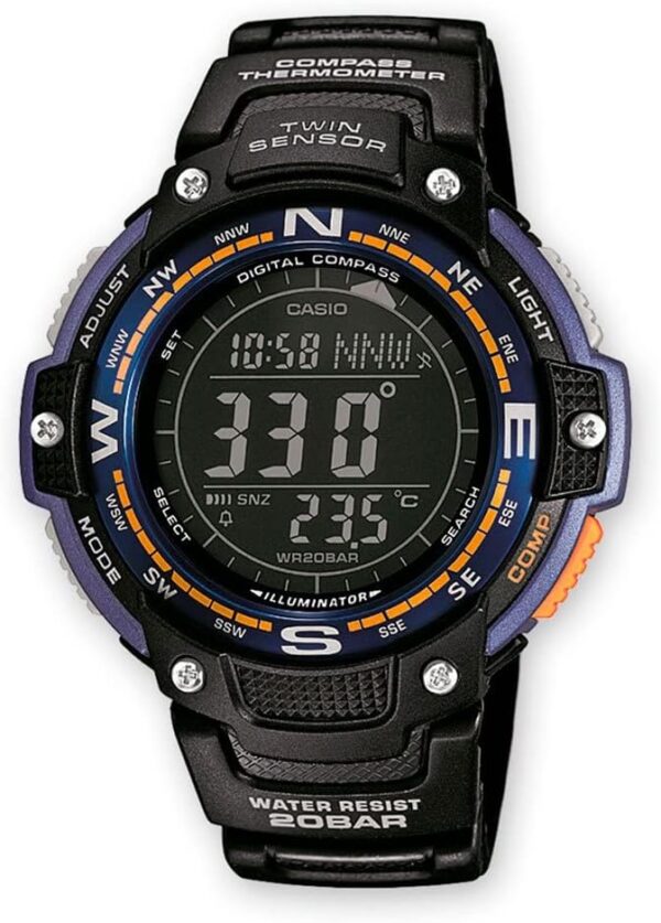Casio SGW100 Series | Digital Watch & Compass | 200M WR | 100 SEC Stopwatch | Twin Sensor for Direction & Temperature | Low Temp Resistant | World Time | Auto Calendar | Multi Alarm - Image 2