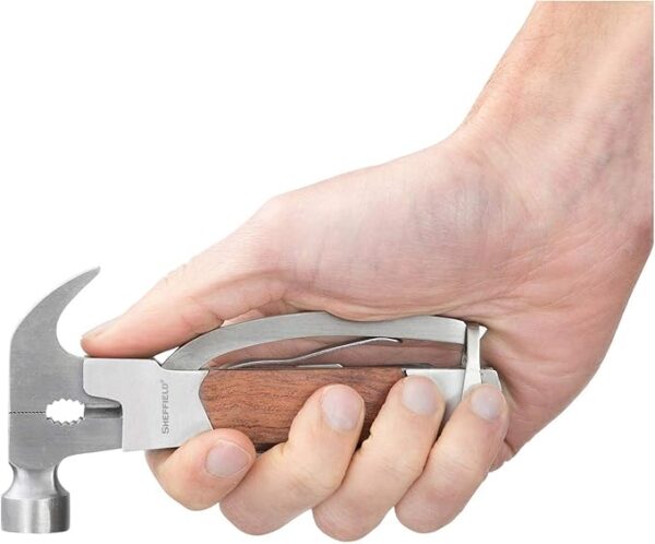 Sheffield 12913 Premium 14-in-1 Hammer Multi Tool, Multipurpose Tool for the Home, Camping Equipment, and Work, Hammer, Pliers, Survival Knife, & More - Image 5