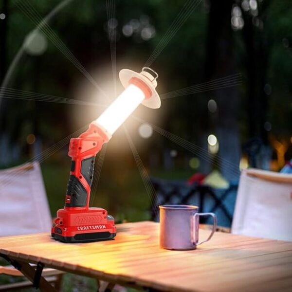 8W 800LM Lantern Replacement for Craftsman V20 Li-ion Battery Outdoor Portable Camping Lantern with Hook, USB Output, Emergency Light, Perfect for Camping, Hiking, and Outdoor Activities(Tool Only) - Image 4