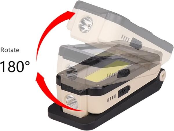 LED Work Light Outdoor Emergency Light with Rotatable Hook and Magnet USB Rechargeable Handheld Torch Flashlight for Yard Garage Fishing Hiking - Image 5