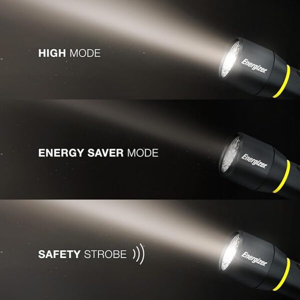 Energizer LED Flashlight Vision PRO, Ultra Bright 1000+ Lumens, IPX4 Water Resistant, Aircraft-Grade Aluminum LED Light, Rugged Metal Flash Light for Outdoors, Emergency Power Outage, Black - Image 6