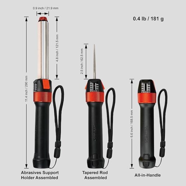 SHARPAL 210N TRANSFOROD 11-In-1 Adjustable Angle Knife Sharpener with Monocrystalline Diamond & Ceramic Rods, Tapered Rod & Leather Strops, Portable Knife Sharpening Tool Kit for Hunting & Outdoors - Image 3