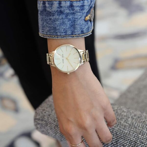 Nine West Women's Floral Dial Bracelet Watch - Image 4