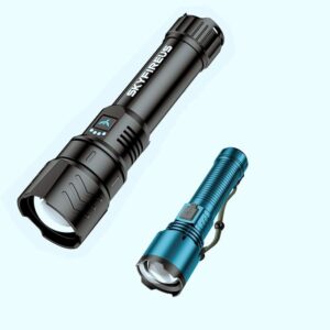 SKYFIRE EDC Flashlights,2000lm led Pocket Flashlights High Lumens, Small Powerful Flashlights, Waterproof Rechargeable Handheld Flashlights for Outdoor,Home,Emergency,Camping