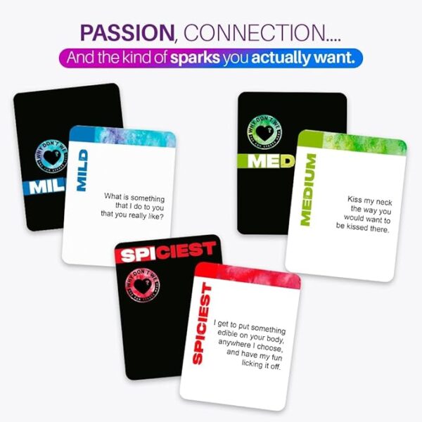 Why Don't We - Spice IT UP - Super Fun Couples Games for Date Nights: 150 Cards with Conversations, Spicy Dares & More - Best Date Night Games for Couples - Romantic Adult Couple Game - Image 6
