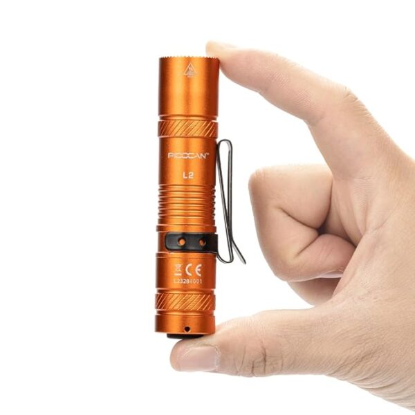 Rechargeable Flashlights 1200 Lumens EDC Flashlight, AA Pocket Flashlight High Lumens with Clip, Super Bright Small Flashlight, 4 Modes Flash Light for Camping, Home, and Emergencies (Orange)