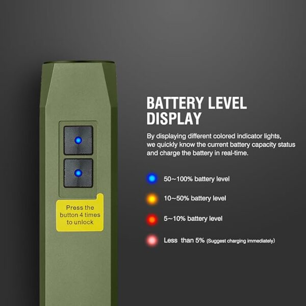 Everyday Carry Flat EDC Flashlight Rechargeable 1000 Lumens with Green Beam, programmable Mode ï¼USB C,Magnetic Base for Night Duty, Emergency Repairï¼Green - Image 6