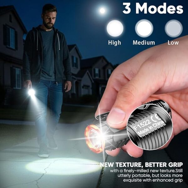 800 Lumen EDC Rechargeable Flashlight - Ultra Bright, Compact, Waterproof & Magnetic - Ideal for Camping, Hiking, Outdoor & Emergency Use - Image 4