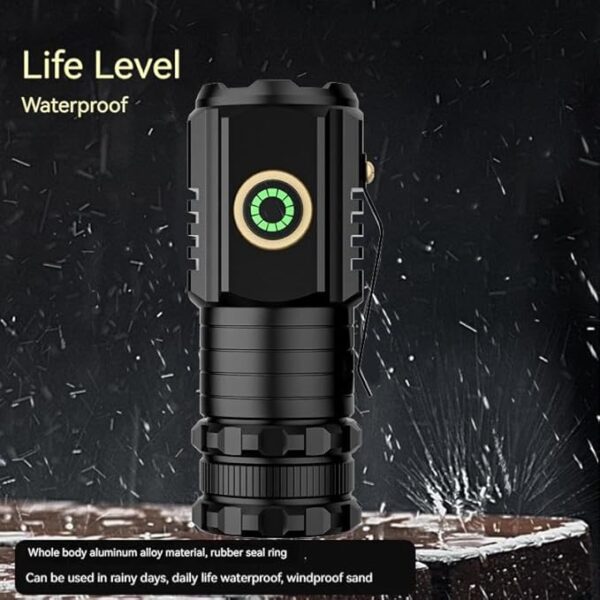 Mini USB C Rechargeable Magnetic Flashlight with Clip - 2000 Lumens with 5 Light Modes, Small Flashlight for EDC, Camping, Hiking and Emergency - Image 5