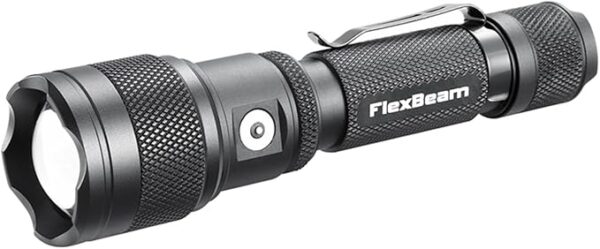 Powertac Flexbeam Tactical Flashlight â 700m Long Throw Zoomable LED, 1200 Lumens, 6 Modes, Rechargeable, Waterproof EDC Torch with Memory Function, Clip & Momentary On for Hunting, Outdoor, Emergency - Image 2