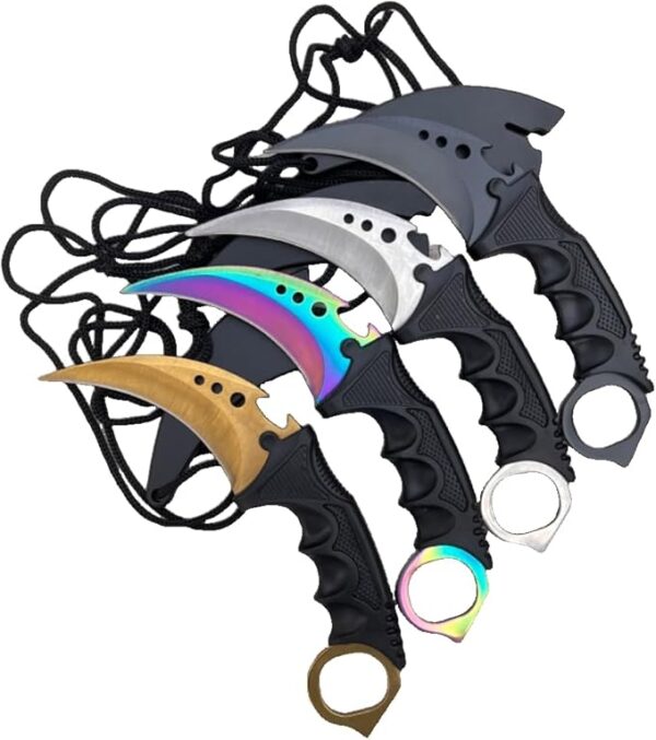 Fixed Blade Knife, Stainless Steel Plastic Handle Multi Tool, Camping Survival Outdoor Knife, with Sheath, for Gift or Collection, 1 PCS Knife, Random Color - Image 2