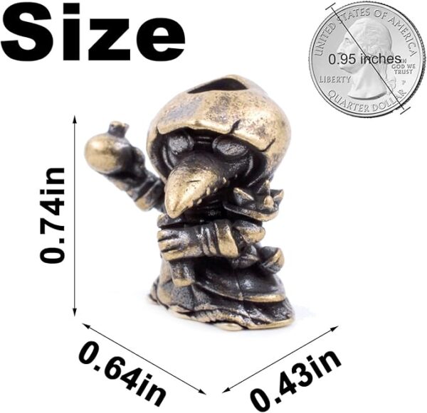 Knife Lanyard Beads - Hand-Cast Pure Copper Paracord Beads for Knives 0.24" Hole Fits 550 Cord & Tactical Gear Knife Bead for EDC, Survival & Menâs Gifts (FD-10S) - Image 3