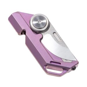 TACRAY Titanium Emergency Whistle, Multifunctional Whistle with Foldable Knife, Portable Lanyard Keychain Whistle, Loud Whistle up to 130 decibels for Emergency Survival (Purple Color)