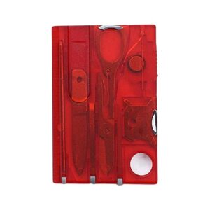 Red Outdoor Survival Bottle Opener Card Multi Tool Outdoor Barbecue Knife Camping Tool Hiking LED Light Magnifier Tool Gear Multitools,Multitools and Accessories