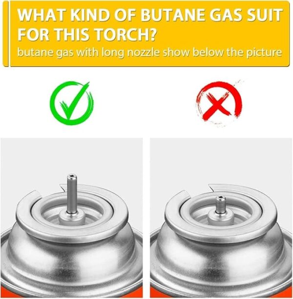 TBTeek Butane Torch with Fuel Gauge T907, One-hand Operation Kitchen Torch Lighter with Adjustable Flame for BBQ, Baking, Brulee Creme, Crafts and Soldering(Butane Gas Not Included) - Image 6
