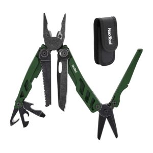 NexTool Flagship Pro, Multi Tool, Multitool Pliers with Folding Scissors, Replaceable Wire Cutters and Safety Locking, Multi Tool Pocket Knife, Survival Tools with Glass Breaker, Gifts for Men-Green