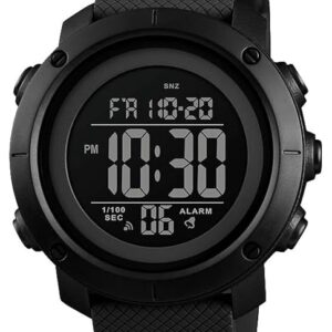Digital Watch Sports Waterproof Military Back Light Small Watch for Men Black 1426