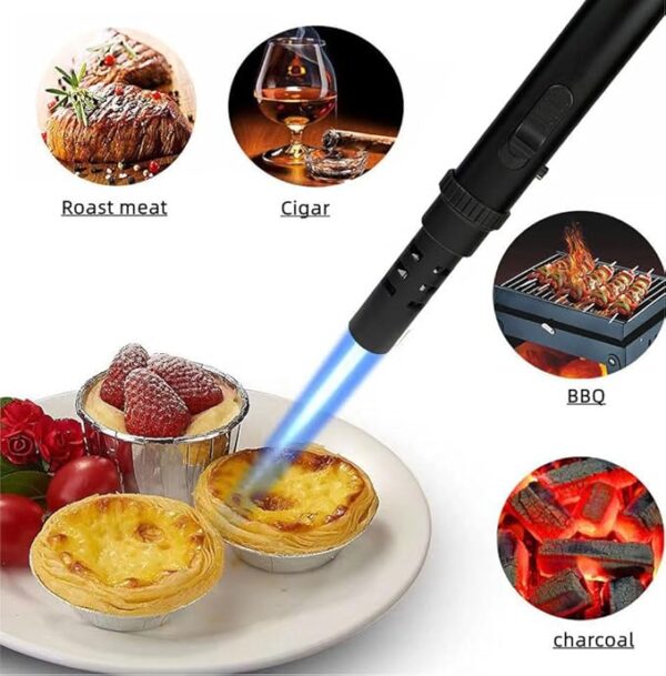Bruda Hand Metal Butane Torch, Gas Refillable, Adjustable High Jet Flame, Blow Lighter Torch for Camping, Fire, Grill Charcoal, Fireplace, Firewood, Soldering, Cooking, Survival (Butane Not Included) - Image 4