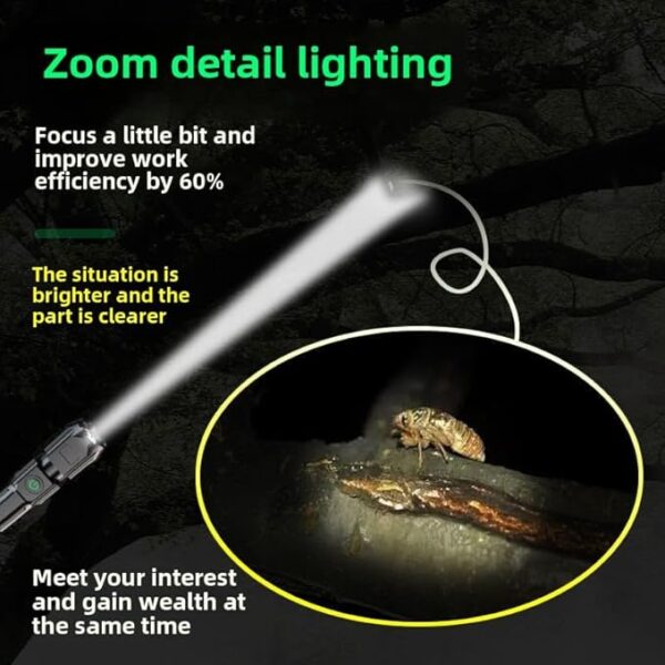 Rechargeable Flashlights 20,000 High Lumens, 1500M Long Throw Super Bright LED Small Powerful Tactical Flashlight with Memory Function, 6Modes Pocket Waterproof Flash Light for Camping,Emergency - Image 5