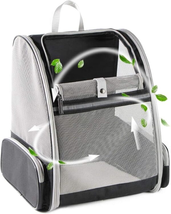 Texsens Innovative Traveler Bubble Backpack Pet Carriers for Cats and Dogs (Black) - Image 2