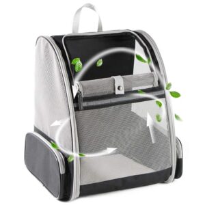 Texsens Innovative Traveler Bubble Backpack Pet Carriers for Cats and Dogs (Black)