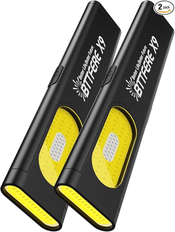 2 Pack Pocket Flashlight EDC Clip Light with Magnetic Base - 675 Lumen USB-C Rechargeable Slim Flat IPX4 Waterproof Dual Modes Compact LED Flashlight for Camping Travel Emergency - Image 2