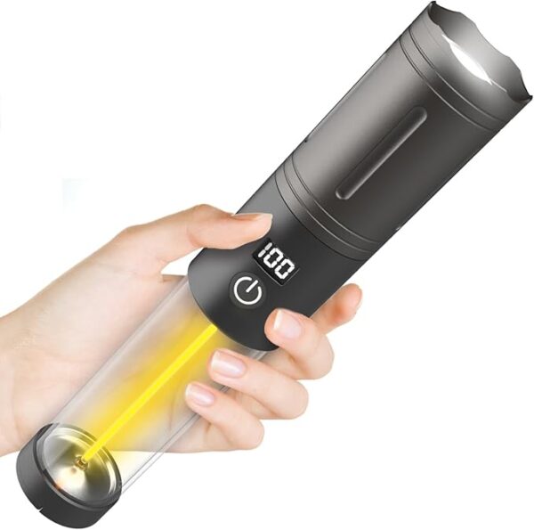 Rechargeable LED Flashlights, Blissbird 5 Modes Flashlight Adjustable, Zoomable with LCD Digital Display, Brightest Flashlight, Multi-Functional Handheld Flashlight for Home, Camping, Emergency - Image 2