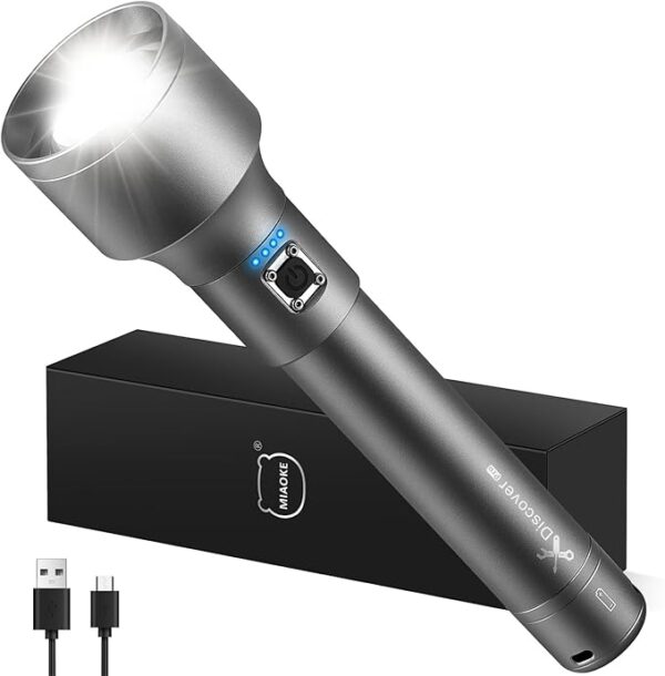 MIAOKE 250,000 Flashlights High Lumens, IPX7 & Zoomable XHP-90 Led Super Bright Rechargeable Flashlight with 3 Lighting Modes for Home, Hunting, Camping, Emergencies-Best Gift for Man-DiscoverPro - Image 2