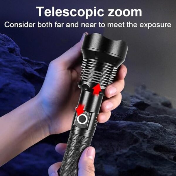 Rechargeable LED Flashlight High Lumens, 990,000 Lumens Super Bright Flashlight, 3 Mode Waterproof, Powerful Handheld Flashlight for Camping Adventure Hiking Emergency - Image 4