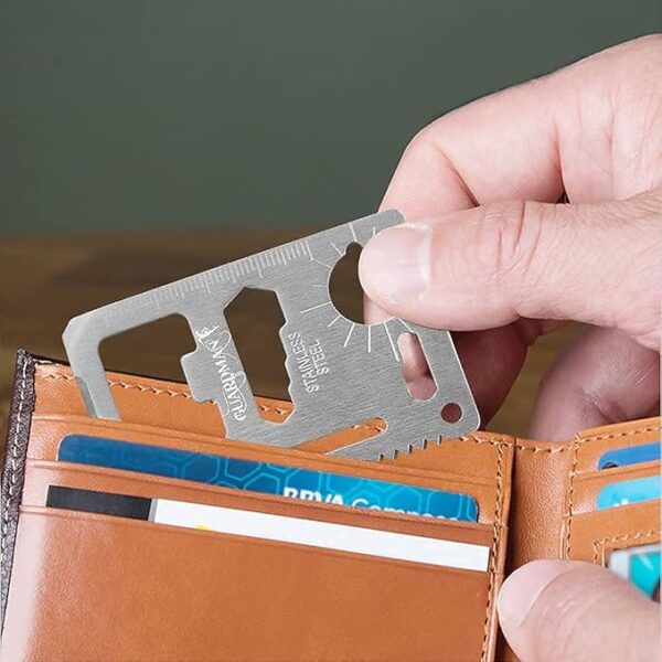 GUARDMAN 11-in-1 Survival Credit Card Multitool â Fathers Day Stocking Stuffer Christmas Gift - Multipurpose Tactical Wallet Tool With Bottle Opener, Survival Knife For Men Birthday Dad - Image 6